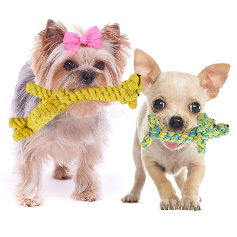 SunGrow Giraffe Cotton Knot Puppy & Ferret Ropes, Handwoven Chew Items for Small Breeds Dog, for Teeth and Gums, 2 Pieces per Pack - Image 2